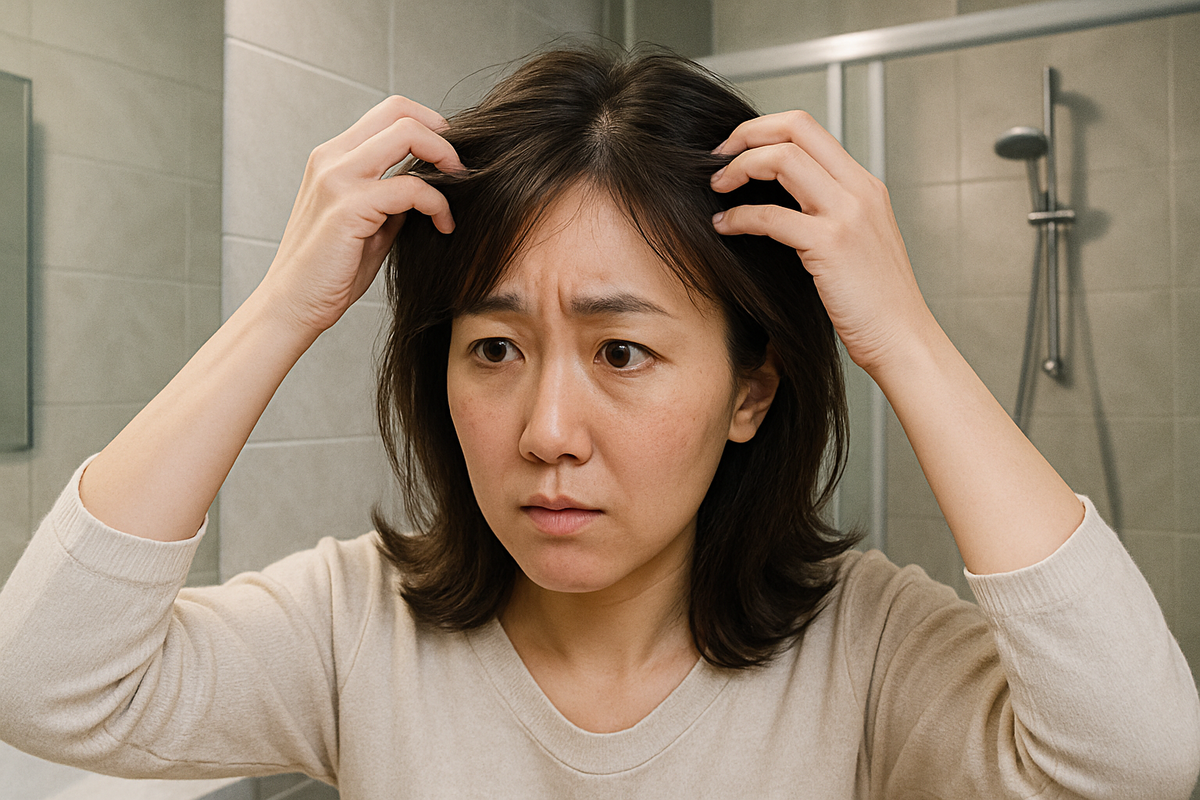 頭皮の調子が悪くて困惑する女性
