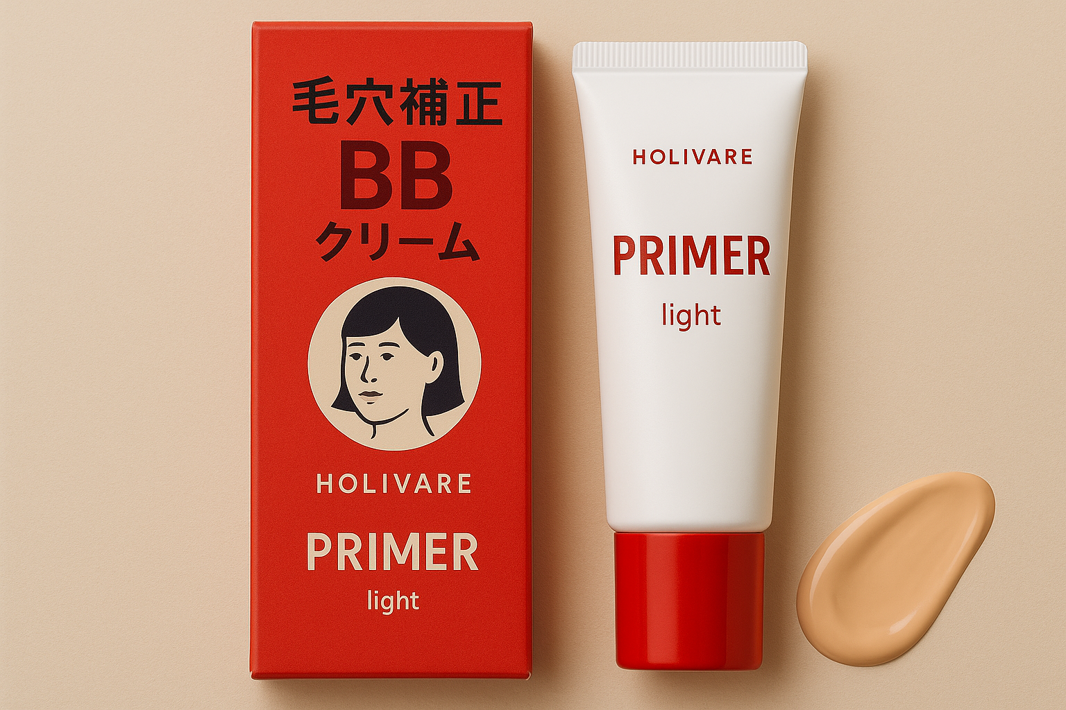 女性のイラストが描かれたBBクリーム
