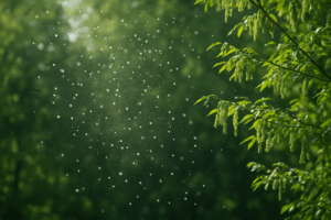 花粉が飛んでいる